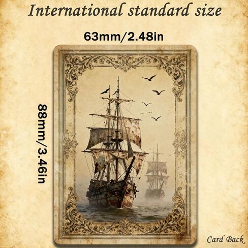 أوراق اللعب، بطاقات البوكر ذات الطراز القديم، بطاقة لعب تحتوي على 54 رسمًا توضيحيًا فريدًا، سلسلة القرصان رقم 10، تصميم بنمط مضاد للانزلاق على الوجهين، مناسبة للتجميع والهدايا. in Kuwait