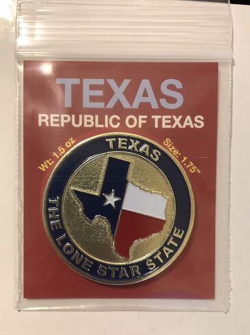 Seal of The Republic of Texas Challenge Coin - Seal of The Republic of Texas, 1.5 Oz, Commemorative Coin, Republic of Texas, Six Flags of Texas, Texas State Seal. Texas Challenge Coin in Saudi Arabia