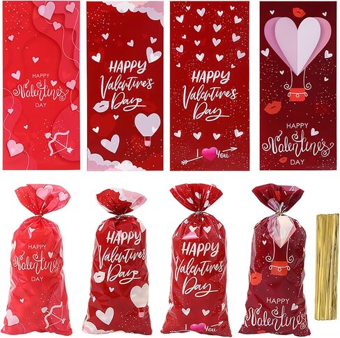 LYLYNB Valentines Organza Bags 40Pcs Mixed Size Heart Gift Bags Drawstring Sheer Mesh Goody Bags Cute Red Heart Jewelry Bags for Valentine Mother's Day Wedding Birthday Party Favors in Saudi Arabia