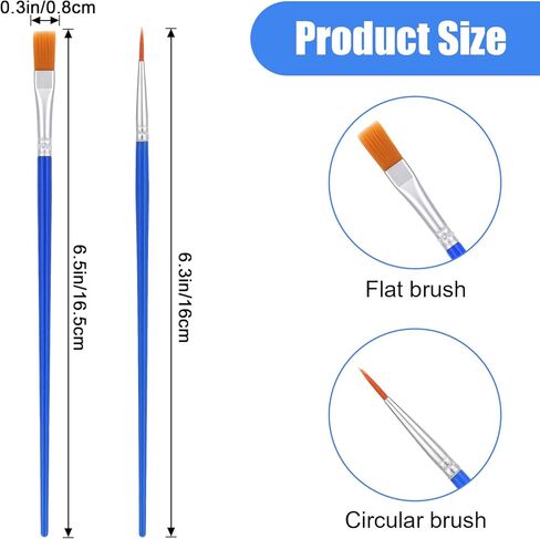 500Pcs Small Paint Brushes Bulk, Flat Tip Round Acrylic Paint Brushes, Nylon Hair Brush, Artist Paintbrushes for Classroom Acrylic Watercolor Canvas Face Painting Touch Up in Saudi Arabia
