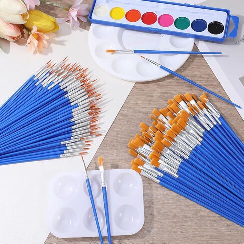 500Pcs Small Paint Brushes Bulk, Flat Tip Round Acrylic Paint Brushes, Nylon Hair Brush, Artist Paintbrushes for Classroom Acrylic Watercolor Canvas Face Painting Touch Up in Saudi Arabia