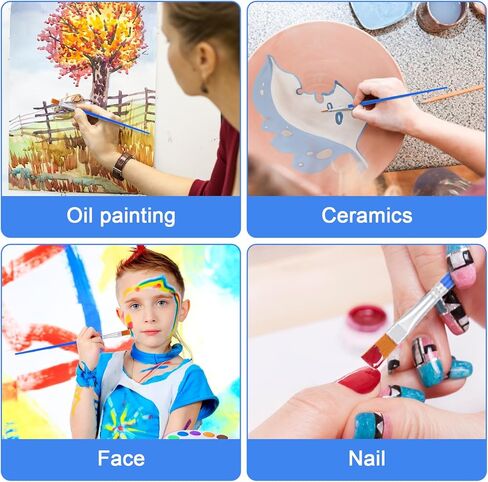 500Pcs Small Paint Brushes Bulk, Flat Tip Round Acrylic Paint Brushes, Nylon Hair Brush, Artist Paintbrushes for Classroom Acrylic Watercolor Canvas Face Painting Touch Up in Saudi Arabia