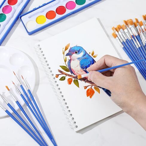 500Pcs Small Paint Brushes Bulk, Flat Tip Round Acrylic Paint Brushes, Nylon Hair Brush, Artist Paintbrushes for Classroom Acrylic Watercolor Canvas Face Painting Touch Up in Saudi Arabia