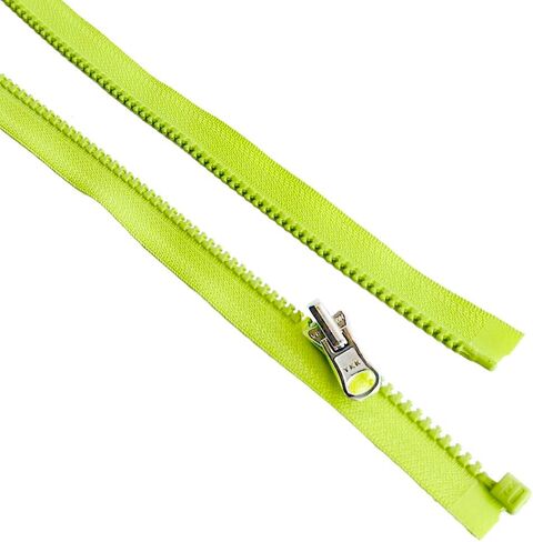 قطعتان من YKK #5 منزلق بلاستيكي مصبوب قابل للعكس من الداخل/الخارج سترة رياضية متوسطة الوزن بسحاب يفصل سحب الألومنيوم - اللون: أصفر نيون #804W - اختر الطول (أصفر نيون #804W، 27 بوصة) in Saudi Arabia