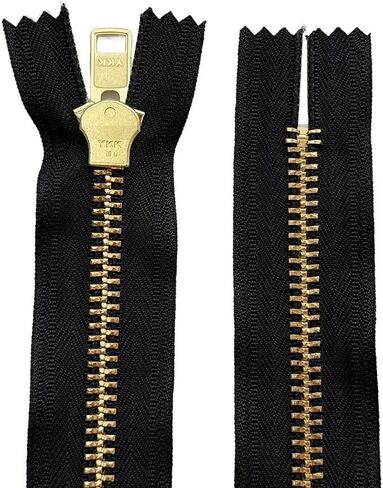 YKK #10 معدن نحاسي شديد التحمل غير منفصل، سحاب مغلق بقفل تلقائي (سحاب واحد) - لون الشريط: أسود #580 - اختر الطول (أسود #580، 36 بوصة) in Saudi Arabia