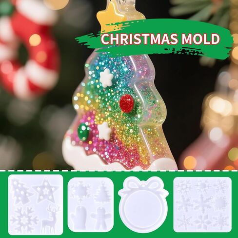 4 قطع من قوالب راتنج السيليكون، 19 تجاويف كبيرة من قوالب الإيبوكسي للحرف اليدوية والمجوهرات وسلسلة المفاتيح، قوالب سيليكون قابلة لإعادة الاستخدام لزينة العطلات وعيد الهالوين وعيد الميلاد وصناعة الهدايا المنزلية اليومية in Kuwait