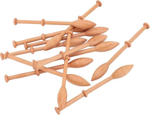 ZIZEV 12 Pcs Wooden Lace Bobbin Lacework Lumber Scarves Hardwood Timber Mallet Sweaters for Knitting Bobbins, Lace Bobbin Hardwood Practical DIY Beech Lace Bobbin Sewing Lace Robbin Weaving Tools in Saudi Arabia
