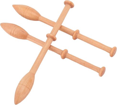 ZIZEV 12 Pcs Wooden Lace Bobbin Lacework Lumber Scarves Hardwood Timber Mallet Sweaters for Knitting Bobbins, Lace Bobbin Hardwood Practical DIY Beech Lace Bobbin Sewing Lace Robbin Weaving Tools in Saudi Arabia