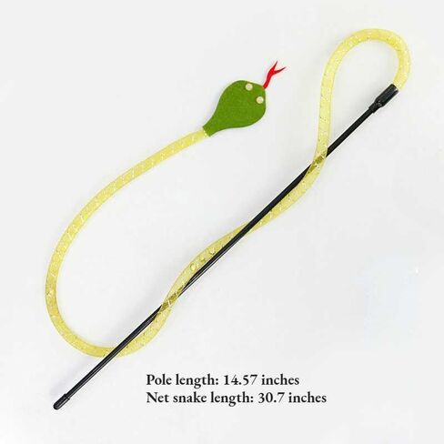 Cat Teaser Wand Toy for Indoor Cats, Cute Mesh Snake & Crinkle Plush Fabric Kitten Wand Kitty Toys Interactive Play Chase Exercise Wand String Toys Cat Toys for All Breed Sizes (Yellow,14.57+30.7inch) in Saudi Arabia