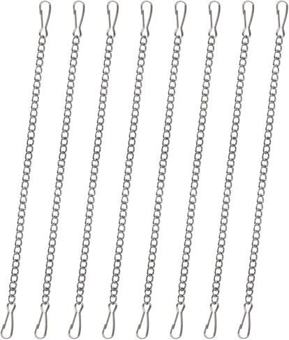 10Pcs Suncatcher Chains and Hooks 20 Inch Stained Glass Chain for Hanging Picture Hanging Chain with Hooks Silver Decorative Chains for Stained Glass Panels in Saudi Arabia