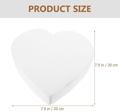 Kisangel 2pcs Foam Cake Dummies Model, 7.87 X 1.96 Inches Heart Shaped Fake Cake Dummies for DIY Wedding Party Decorating Practice, White Model in Saudi Arabia