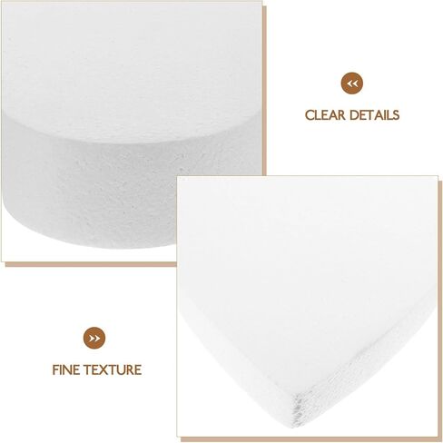 Kisangel 2pcs Foam Cake Dummies Model, 7.87 X 1.96 Inches Heart Shaped Fake Cake Dummies for DIY Wedding Party Decorating Practice, White Model in Saudi Arabia
