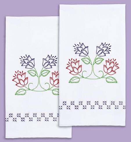 Jack Dempsey Needle Art Tulips Decorative Hand Towels in Saudi Arabia