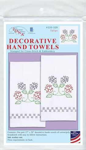 Jack Dempsey Needle Art Tulips Decorative Hand Towels in Saudi Arabia