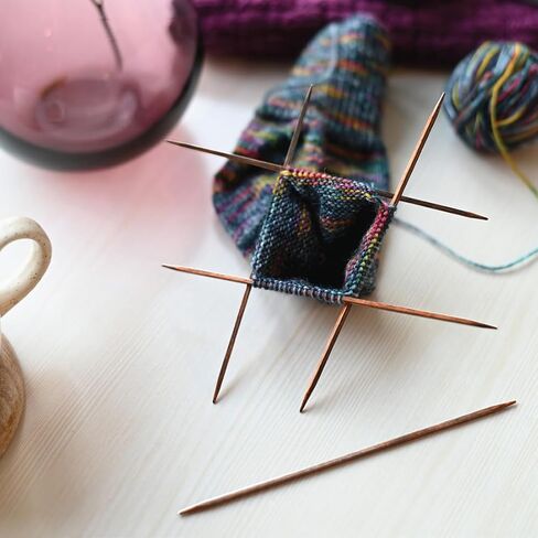 مجموعة إبرة مزدوجة مدببة من KnitPro Ginger Grande مقاس 6 بوصات (15 سم) | 12 مقاسًا أمريكيًا (0 إلى 9) in Saudi Arabia
