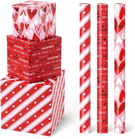 WERNNSAI Cat Wrapping Paper Rolls - 3 Rolls 17" x 120" Birthday Wrapping Paper Rolls Cat Birthday Gift Wrap Paper Girls Wrapping Paper Rolls Kitten Wrapping Paper Bday Wrap Paper with Cutting Lines in Saudi Arabia