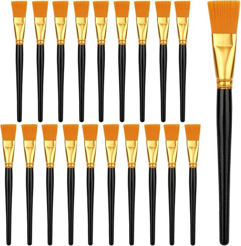 20 Pcs Flat Paint Brushes, 1 Inch Artist Paint Brushes Bulk for Acrylic, Large Watercolor Paint Professional Brushes for Oil, Canvas, Crafts, Art Painters (Black) in Saudi Arabia