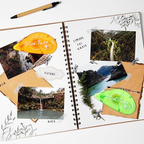 20 Pcs Double Sided Tape Roller, 3 Colors Permanent Adhesive Craft Tape Glue Runner for Scrapbooking, Photo, Gift Wrapping, 0.3IN x 26FT in Kuwait