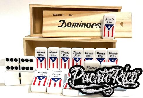 Puerto Rico Dominoes Tiles & Puerto Rico Flag Domino Quality Adult Size Dominos Set Boricua Patches in Saudi Arabia