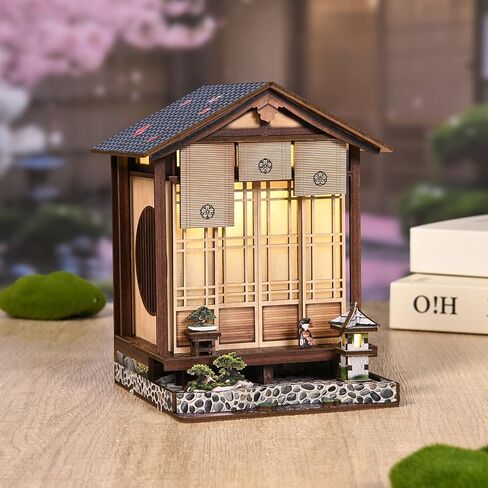 Book Nook Kit - DIY Miniature House Kit for Adults and Teens, Booknook Tiny Japanese Dollhouse Kit Bookshelf Decor 3D Wooden Puzzle, Gifts for Family, Friends in Saudi Arabia