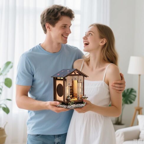 Book Nook Kit - DIY Miniature House Kit for Adults and Teens, Booknook Tiny Japanese Dollhouse Kit Bookshelf Decor 3D Wooden Puzzle, Gifts for Family, Friends in Saudi Arabia