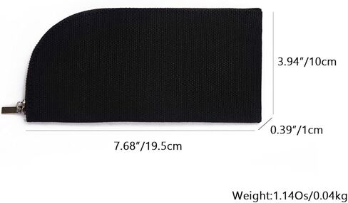 Small Pencil Bag with Zipper - Cotton Canvas Lightweight and Durable Ideal for Organization and Traveling (Black, S) in Saudi Arabia