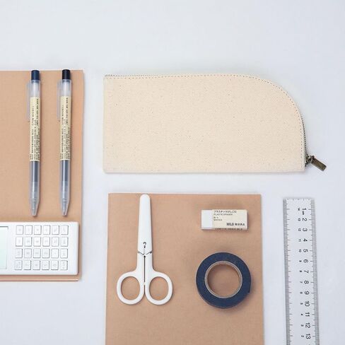 Small Pencil Bag with Zipper - Cotton Canvas Lightweight and Durable Ideal for Organization and Traveling (Black, S) in Saudi Arabia