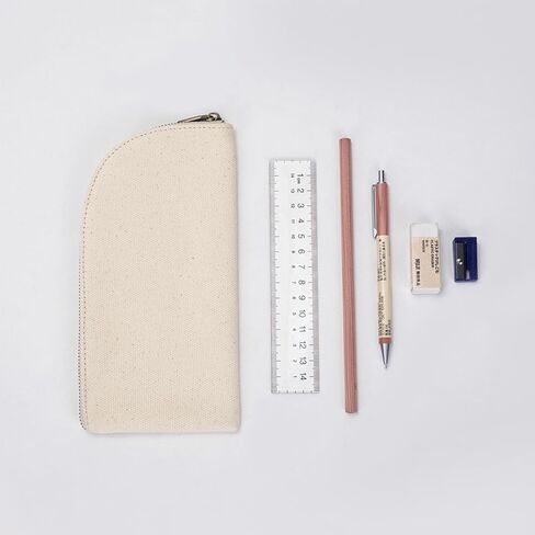 Small Pencil Bag with Zipper - Cotton Canvas Lightweight and Durable Ideal for Organization and Traveling (Black, S) in Saudi Arabia