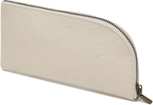 Small Pencil Bag with Zipper - Cotton Canvas Lightweight and Durable Ideal for Organization and Traveling (Black, S) in Saudi Arabia