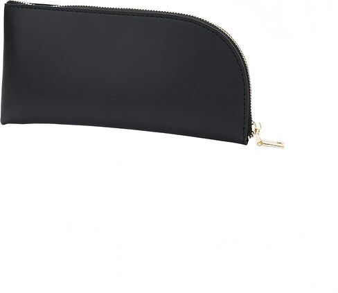 Small Pencil Bag with Zipper - Cotton Canvas Lightweight and Durable Ideal for Organization and Traveling (Black, S) in Saudi Arabia