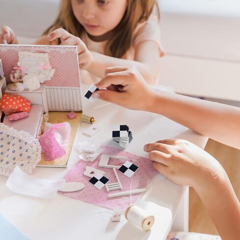 27Pcs Miniature Wooden Floor Boards for 1/12 Scale Dollhouse Accessories Mini House Flooring Simulation in Saudi Arabia
