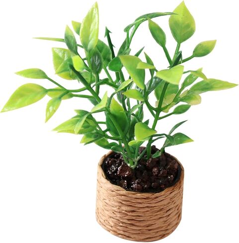 Artificial Bonsai Model Micro Landscape 1:12 Scale Bedroom Life Scene Furniture Dollhouse Potted Flowers Plants Miniature Potted Plant Decor in Saudi Arabia