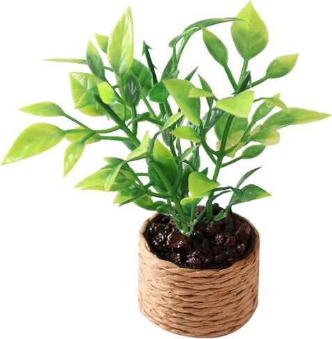 Artificial Bonsai Model Micro Landscape 1:12 Scale Bedroom Life Scene Furniture Dollhouse Potted Flowers Plants Miniature Potted Plant Decor in Saudi Arabia