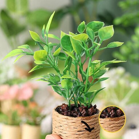 Artificial Bonsai Model Micro Landscape 1:12 Scale Bedroom Life Scene Furniture Dollhouse Potted Flowers Plants Miniature Potted Plant Decor in Saudi Arabia
