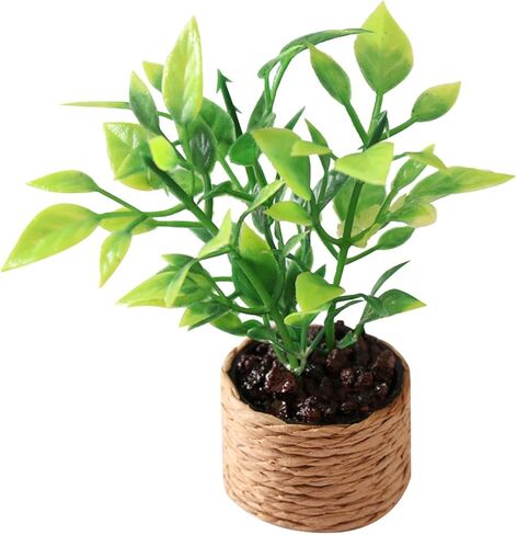Artificial Bonsai Model Micro Landscape 1:12 Scale Bedroom Life Scene Furniture Dollhouse Potted Flowers Plants Miniature Potted Plant Decor in Saudi Arabia