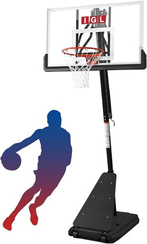 IGL Basketball Hoop Outdoor with 52 Inch Shatterproof Backboard, 10FT Height Portable Basketball Hoop Outdoor, Adjustable Basketball Goal System in Saudi Arabia