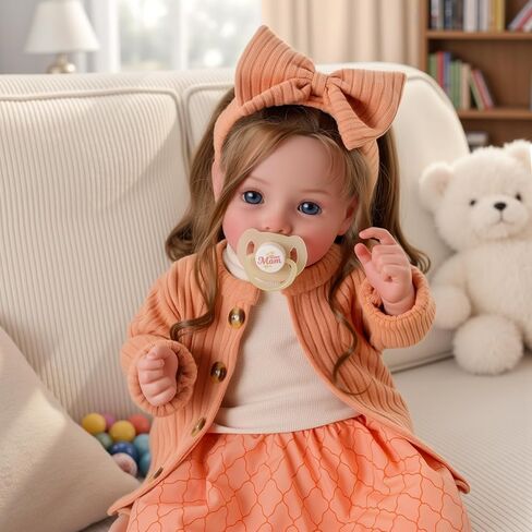 BABESIDE Reborn Baby Dolls, 20 Inch Newborn Realistic Baby Doll Dara Lifelike Girl with Brown Hair, Handmade Soft Cloth Body with Clothes & Toy Accessories, Gift for Kids Age 3+ in Saudi Arabia