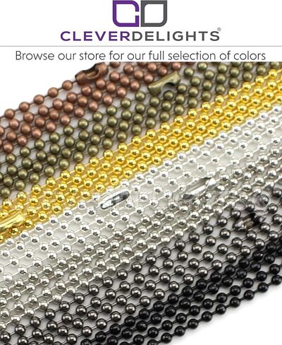 CleverDelights 3.2mm Ball Chain Necklaces - Antique Copper Color - 10 Pack - 24 Inch Length in Saudi Arabia
