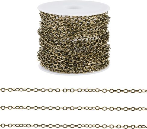 Elecrelive 14K Gold Filled Cable Chains 16.4 Feet Brass Thin Cable Link Chain 2.5mm Permanent Jewelry for Women Minimalist Necklace Bracelet Making in Saudi Arabia