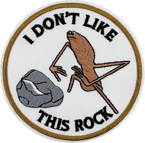 3.5'' Marcus The Worm Meme Patch, I Don't Like This Rock Embroidered Iron On Patch for Pajamas Hoodies T-Shirts in Saudi Arabia