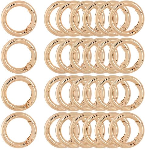 1 Box 30Pcs Spring O Rings 25mm Round Carabiner Clip Gold O Ring Buckles Metal Trigger Spring Snap Hooks Zinc Alloy Gate Key Rings for DIY Keychains Keyring Purses Handbags Dog Leashes Crafts in Saudi Arabia