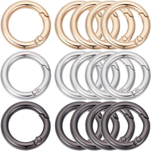 1 Box 30Pcs Spring O Rings 25mm Round Carabiner Clip Gold O Ring Buckles Metal Trigger Spring Snap Hooks Zinc Alloy Gate Key Rings for DIY Keychains Keyring Purses Handbags Dog Leashes Crafts in Saudi Arabia