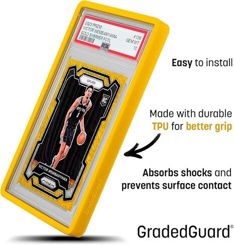 Graded Card Guard Case for Standard BGS Slab Case | Metallic Colors | Matte Finish | Stackable | Made to Fit BGS | Solid TPU and PC Design. (Gold) in Saudi Arabia