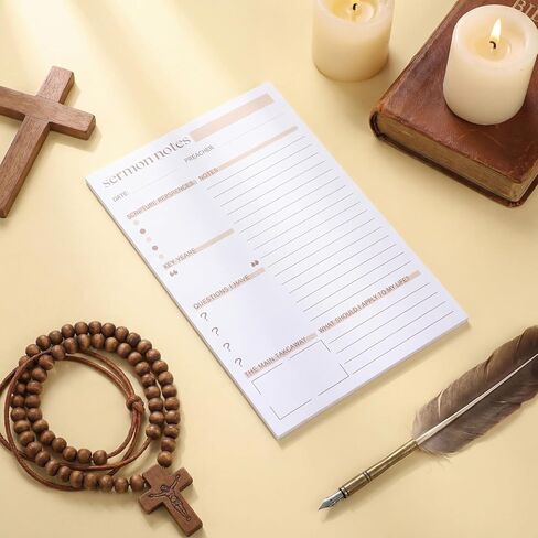 Eaasty 4 Pcs Sermon Notes Notebooks Tear Away Bible Study Journals for Men Women Church Religious Christian Study Supplies 5.5 x 8.3 Inch, 100 Sheets in Saudi Arabia