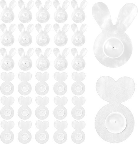 32 Pcs Earring Backs for Droopy Ears, Clear Silicone Heart Shaped Earring Lifters Cute Comfortable Rabbit Shape Rubber Earrings Lifters Backs Replacements for Women Droopy Ears Big Hoops Studs Decor in Saudi Arabia