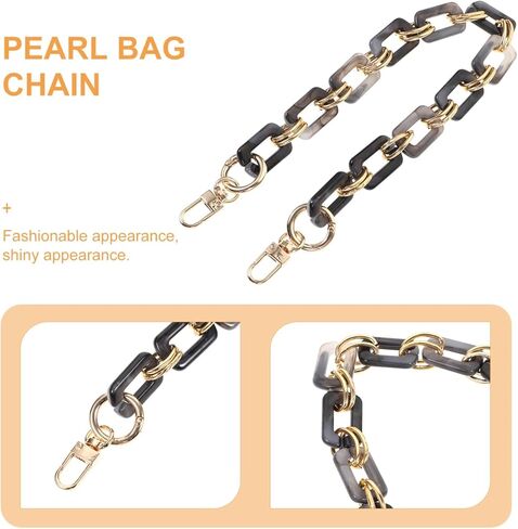 TEHAUX حقيبة يد سلسلة استبدال حزام 18 بوصة الاكريليك حقيبة كتف سلسلة مع أبازيم لإصلاح مقبض المحفظة وترقية النمط in Kuwait