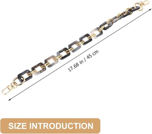 TEHAUX حقيبة يد سلسلة استبدال حزام 18 بوصة الاكريليك حقيبة كتف سلسلة مع أبازيم لإصلاح مقبض المحفظة وترقية النمط in Kuwait