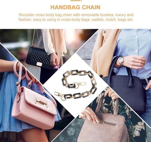 TEHAUX حقيبة يد سلسلة استبدال حزام 18 بوصة الاكريليك حقيبة كتف سلسلة مع أبازيم لإصلاح مقبض المحفظة وترقية النمط in Kuwait