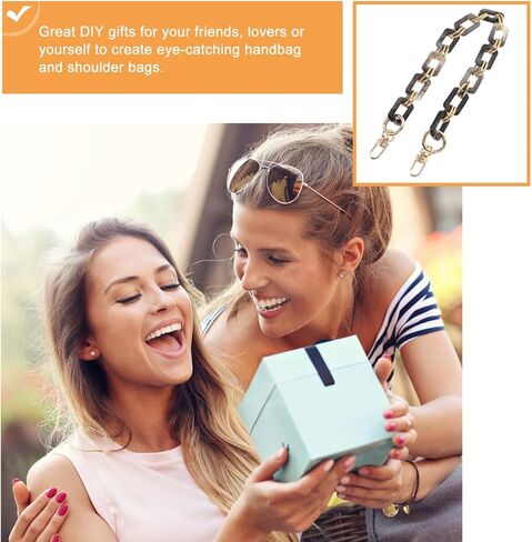 TEHAUX حقيبة يد سلسلة استبدال حزام 18 بوصة الاكريليك حقيبة كتف سلسلة مع أبازيم لإصلاح مقبض المحفظة وترقية النمط in Kuwait