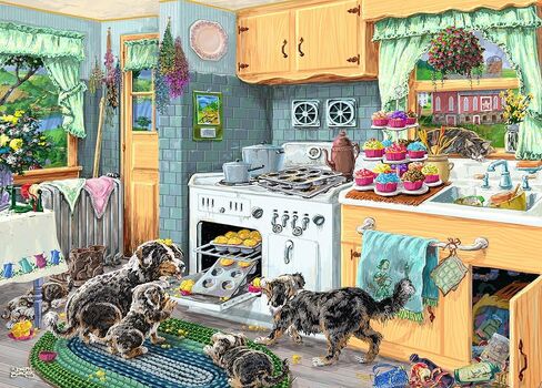 300 Piece Puzzles for Adults Large Piece - Funny Puzzle for Kids Seniors - Licensed by Joseph Burgess - Dog Gone Good Cupcakes - White Elephant Gift Exchange - Gag Gifts in Saudi Arabia
